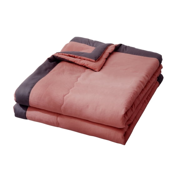 Lightweight Blanket, Blanket Comforter, Comforter Blanket, Blanket for Bed, Throw Blanket, Microfiber, Reversible, All-Season, Down Alternative, 102X90 In, Rose Charcoal Trim, 1