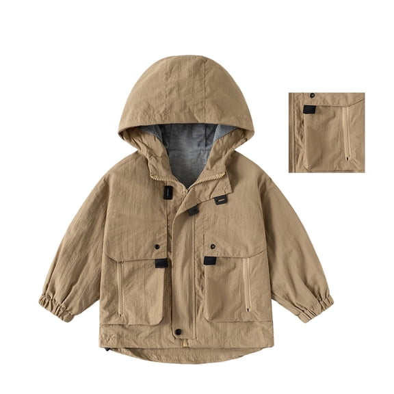 Lightweight Boys Windbreaker Jacket for Kids - Hooded Zipper Coat for Outdoor and School Use Ideal for Ages 2 to 13 Years