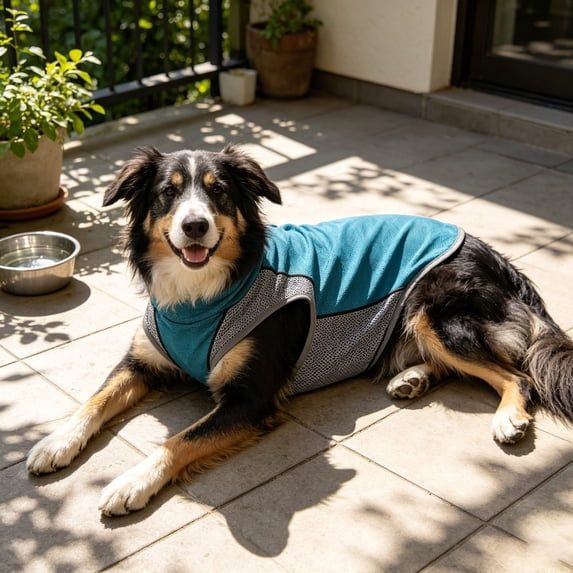 Lightweight Breathable Dog Cooling Vest for Hot Weather with Ice Pack Pockets Cooling, Summer Blue Shirt for Dogs for Walking Hiking Beach Outdoor, Pet Clothes for Warm Weather Activities