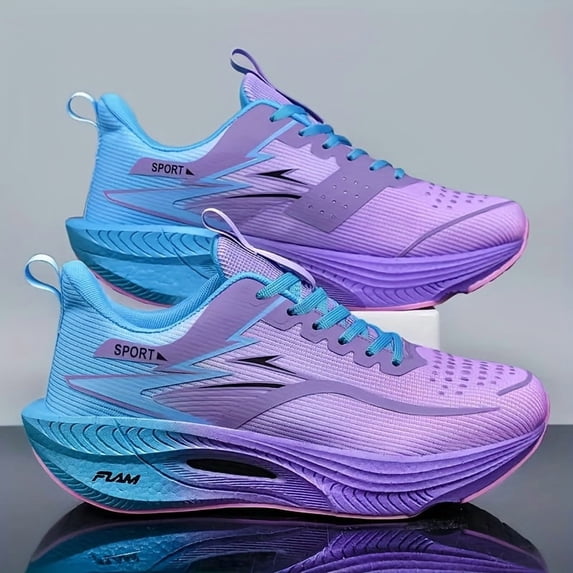 Lightweight Breathable - Men Running Shoes with Carbon Plate Technology - Cushioned Support - Low-Top Lace-Up Sneakers - MD Solefor All-Season, Casual & Hiking