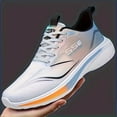 thumbnail image 1 of [Lightweight|Breathable] Men's Lightweight Breathable Mesh Running Shoes | Shock-Absorbing Cushioning, Non-Slip Rubber Sole & Gradient Color Design (White/Blue/Pink) - Athletic Sneakers for Gym,, 1 of 9