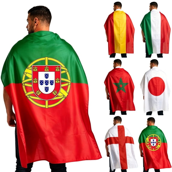 Lightweight Breathable National Shoulder Flag Cape for Men Women Fan Wear
