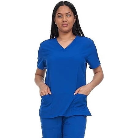 Lightweight Breathable V-Neck Scrubs, 4-Way Stretch, 2 Pockets, Modern Fit