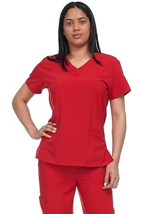 Lightweight Breathable V-Neck Scrubs, 4-Way Stretch, 2 Pockets, Modern Fit