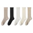 thumbnail image 1 of Lightweight Breathable White Summer Mid-Calf Socks for Women (One Size, 5 Pairs), 1 of 7
