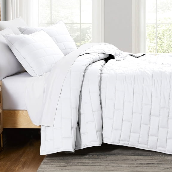 Lightweight Brickyard Embroidered 3-piece Brickyard Quilt Set by Southshore Fine Linens