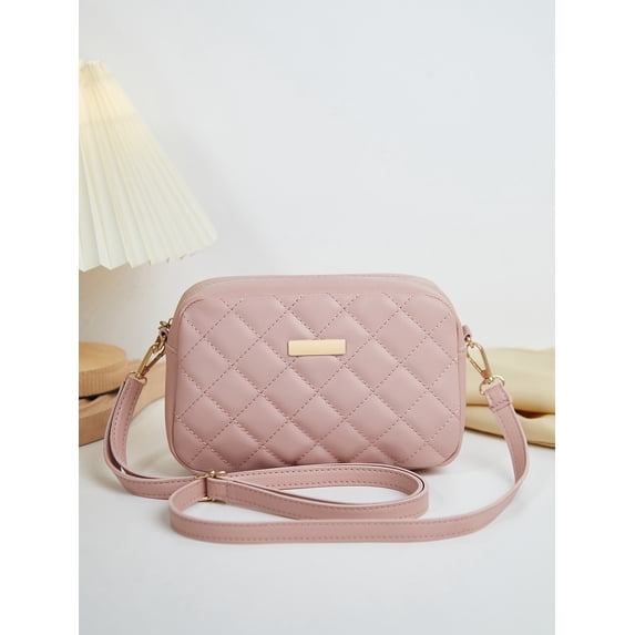 Lightweight,Business Casual Mini Quilted Metal Detail Square Bag For Teen Girls Women College Students,Rookies & White-collar Workers Perfect for Offi