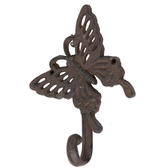 Lightweight Butterfly Wall Hook,Cast Iron Rustic Key Bag Organizer,Vintage Small Clothes Hanger for Robe Scarf Hat,Indoor Balcony Bedroom Office Kitchen Garden Decor