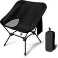 thumbnail image 1 of Lightweight Camping Chairs with Adjustable Height, Portable Camping Chairs for Adults with Carry Bag and Side Pockets, Folding Chairs for Outside for Camping, Beach, Fishing, Trip, Picnic (Black), 1 of 7