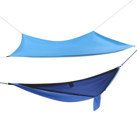 Lightweight Camping Hammock with Mosquito Net, 440.9lbs Capacity, Easy Setup with Straps, Sunshade Cloth, and Built-in Pocket