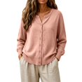 thumbnail image 1 of Lightweight Cardigan Sweaters for Women 2026 Slim Fit Soft Knit Button-Down Outwear, Classic Fit Open-Front Knitted Coats Layering Piece for Fall, Winter & Office Wear Going Out Tops, Light Pink, 1 of 8