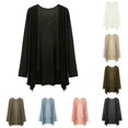 thumbnail image 1 of Lightweight Cardigan for Long Sleeve Summer Cover Up Soft Knit Loungewear Casual Solid Color Open Front 1x Cardigan for Women L, 1 of 4