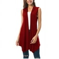 thumbnail image 1 of Lightweight Cardigan for Women Short Sleeve/Sleeveless Floral Print Open Front Asymmetrical Hem Flowy Summer Jacket (Medium, Red), 1 of 4