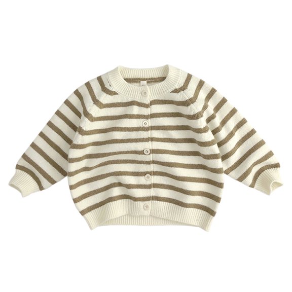 Lightweight Cardigans for Girls Fall New Spring Children's Fashion Versatile Knit Sweater Jacket Boys and Girls Baby Warm Cardigan Long-Sleeved Sweater Style B-20 Coffee 8 Years