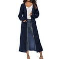 thumbnail image 1 of Lightweight Cardigans Sweaters for Women with Pockets Open Front Knitted Coats Casual Solid Long Sleeve Ankle Length Loose Outerwear Sweater, 1 of 6