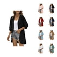 thumbnail image 1 of Lightweight Cardigans for Women 2025 3/4 Sleeve Open Front Casual Plain Long Cardigan Outerwear Cover Up, 1 of 6