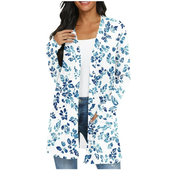 Lightweight Cardigans for Women 2025 Casual Open Front Tops Long Sleeve Fall Outerwear with Pockets Loose Fit