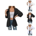 thumbnail image 1 of Lightweight Cardigans for Women 2025 Summer 3/4 Sleeve Open Front Sun Protection Oversized Chiffon Long Cardigan, 1 of 7