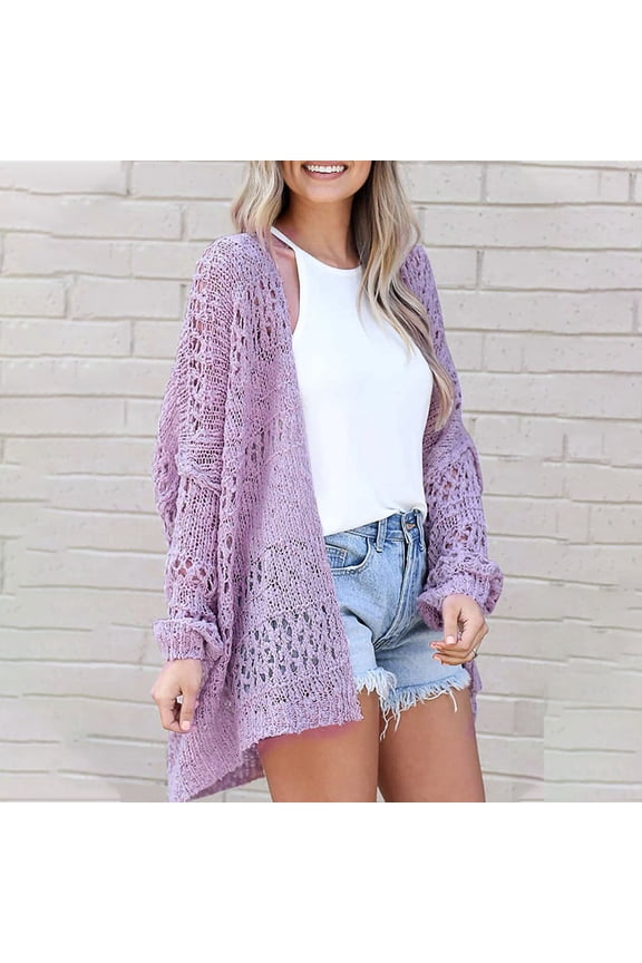 Lightweight Cardigans for Women Loose Fit,Women's Sweaters Boho Long Sleeve Open Front Chunky Cable Knit Cardigan Coat