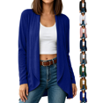 thumbnail image 1 of Lightweight Cardigans for Women Nelozsy Women's Fashion Casual Solid Color Long Sleeve Cardigan Top Blue XXL, 1 of 9