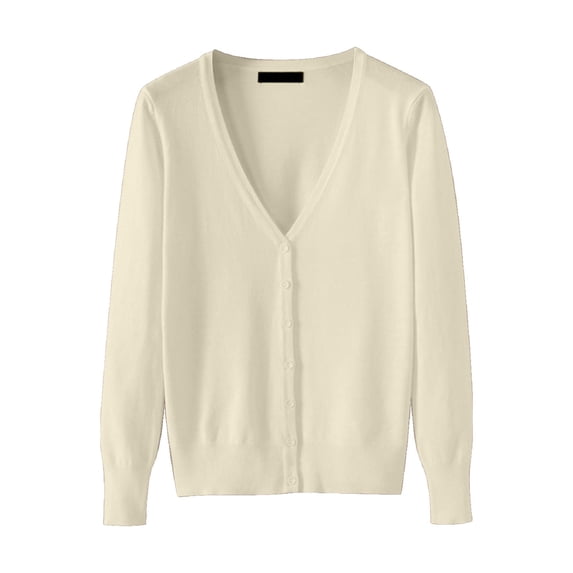 Lightweight Cardigans for Women Summer V Neck Sweater (Available In Plus Size) Casual Womens Cardigan Beige XXL