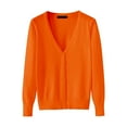 thumbnail image 1 of Lightweight Cardigans for Women Summer V Neck Sweater (Available In Plus Size) Casual Womens Cardigan Orange M, 1 of 2