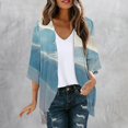 thumbnail image 1 of Lightweight Cardigans for Women Trendy Gradient Color Open Front Casual Summer Fall Long Sleeve Outwear Sun-protection (XL, Blue 01), 1 of 5