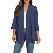 VEPKUL Women Cardigan Casual Lightweight Plus Size Cardigan 3/4 Sleeve Open Front Soft Light Cardigan Drape Duster 1XL-5XL