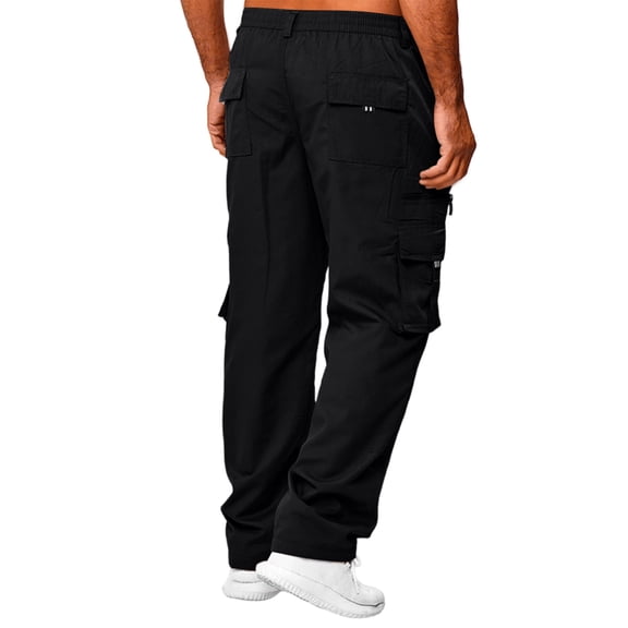 Lightweight Cargo Pants Men Multi Pockets Relaxed Fit Casual Outdoor Hiking Work Trousers Jogger Sweatpants 2026 Black XL