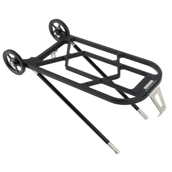 Lightweight Cargo Rack for Brompton Folding Bike, High Strength CNC Alloy Construction (black)
