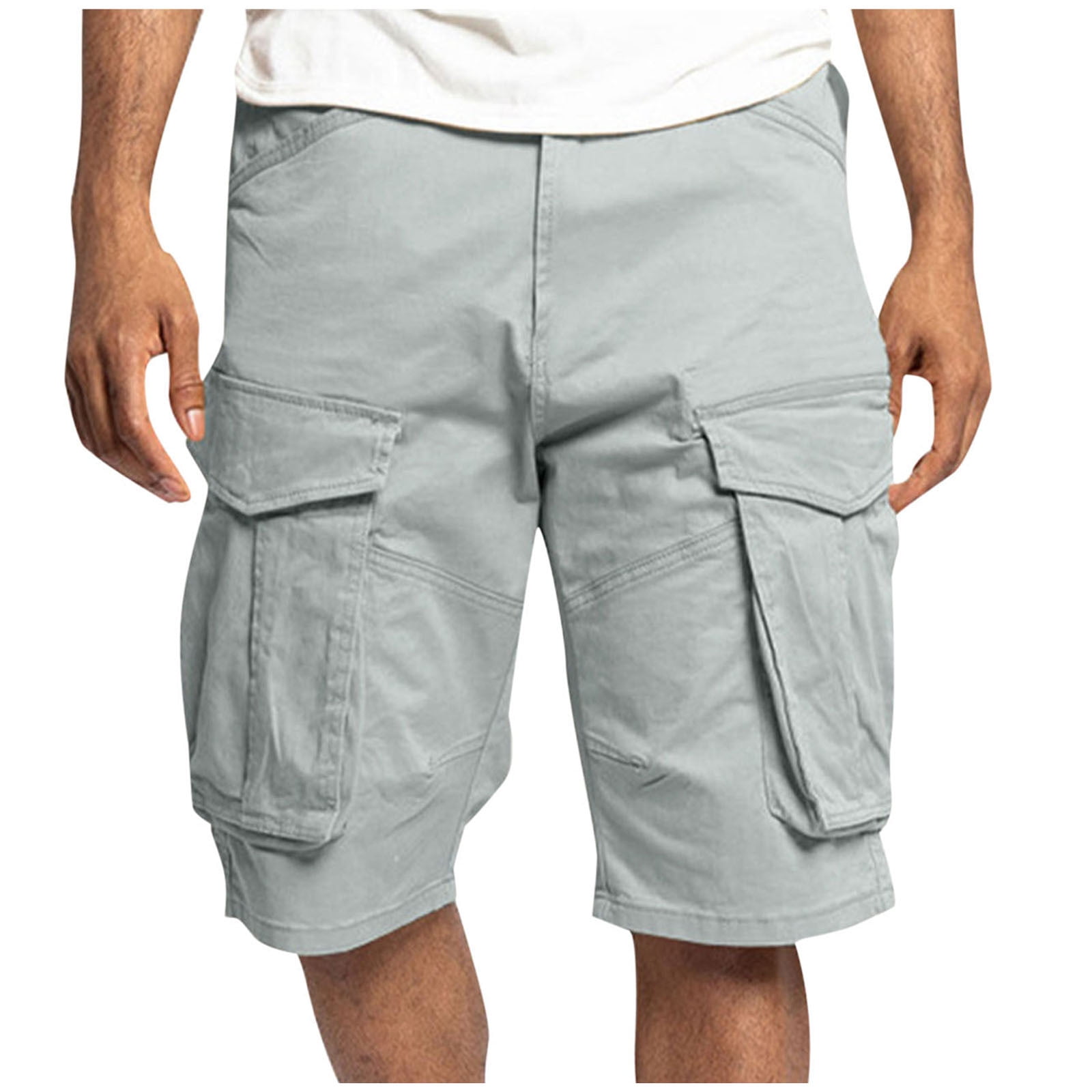 Lightweight Cargo Shorts Men’S Khaki Shorts Mens Loose Fit Knee Length ...