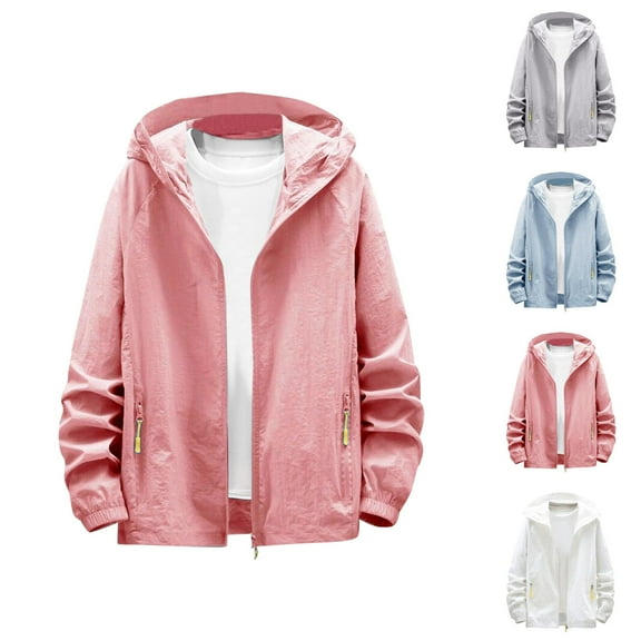 Lightweight Casual Jackets for Men 2025 Breathable Long Sleeve Zip Up Hooded Jacket with Pockets Outerwear Coat Hoodie