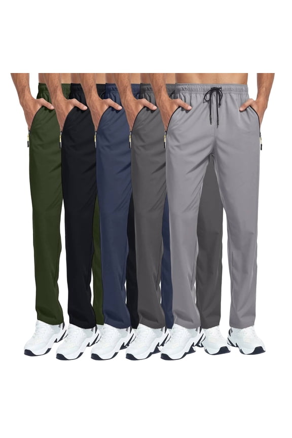 Lightweight Casual Pants Mens, Pull On Ice Silk Comfort Everyday Pants, Stretch Pant for Men Over 50 A Dark Blue 2XL