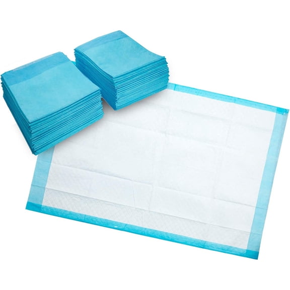 Lightweight Cat Litter Pads, 100 Count - 12" x 17" Disposable Puppy Pads - Light Absorbance, Waterproof Underpads - Liner Protectors for Wheelchairs, Diaper Changing, Dog Training, Incontinence