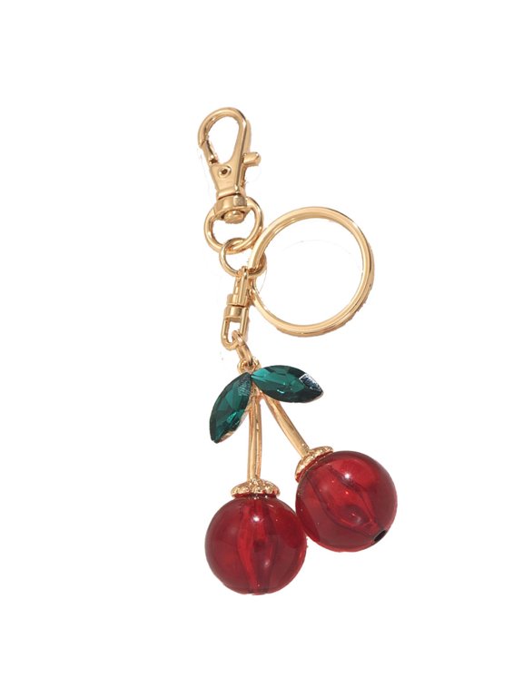 Lightweight Cherries Keyring Fruit Shape Keychain Purse Charm Stylish Backpack Accessory for Trendy Women and Teens