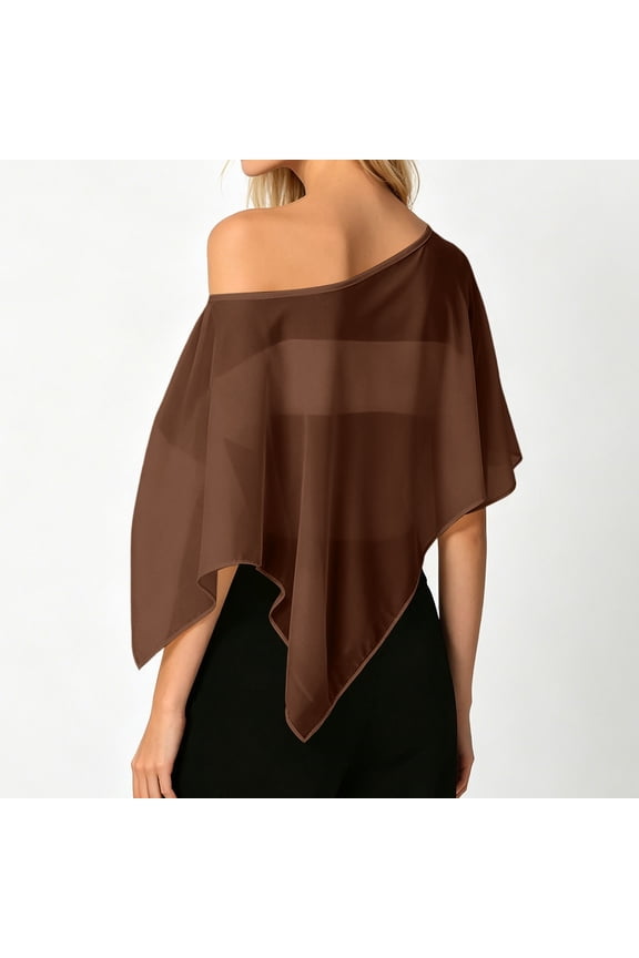Lightweight Chiffon Summer Wrap Şun For Beach Cover Up Soft Flowing Shawl Breathable Sun Scarf Versatile Evening Stole Dressy, L, Coffee