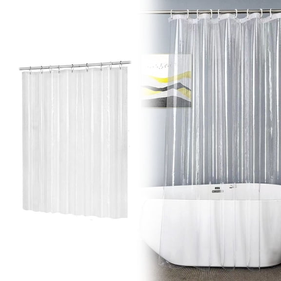 Lightweight Clear PEVA Shower Liner for Bathroom Use with Transparent Design and Water- Barrier, 180 cm×180 cm, Transparent A