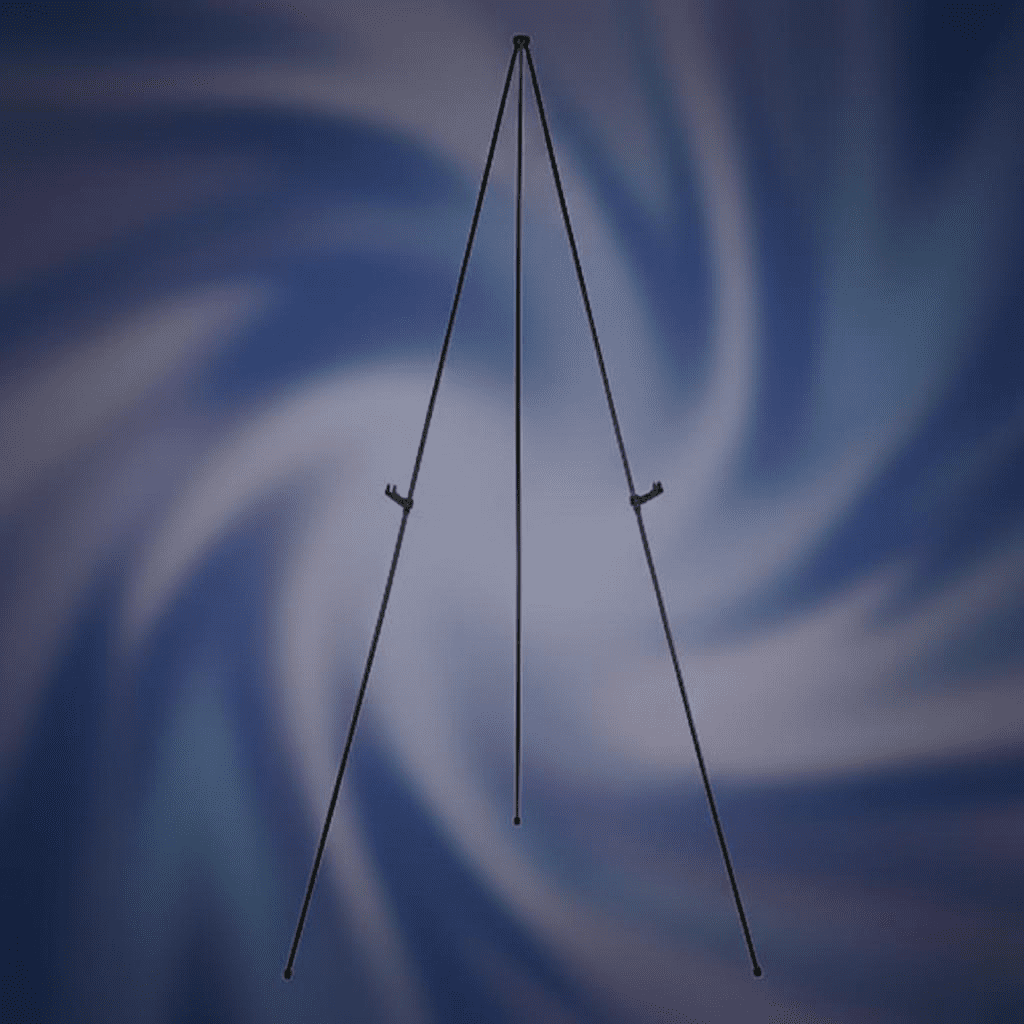 Lightweight Collapsible Portable Easel Display Stand with Tripod Base, Instant Floor Poster Holder for Art, Signage, and Presentations, Supports Up to 5 Pounds, Black Steel Frame