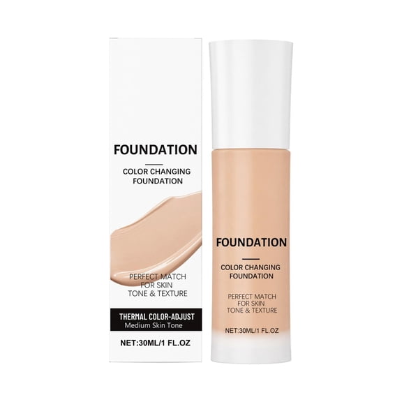 Lightweight Color Changing Foundation,Liquid Foundation Medium Coverage for Face Makeup,24 Hrs Hydrating & Long Lasting Foundation,Nourishing Refreshing For All-Day Wear