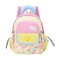 thumbnail image 1 of Lightweight Color Contrast Mini Backpack with Bead Decor, Multi Compartment Portable Travel School Daily Shoulder Bag, 1 of 2