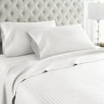 thumbnail image 1 of Lightweight & Comfortable 600 Thread Count 100% Egyptian Cotton Ultra Soft Cotton Rich Easy Care Sateen Sheets,Twin XL Size 4 Piece Sheet Set Fit 32" Inch to 34" Inch Deep Pocket {White Stripe}, 1 of 6