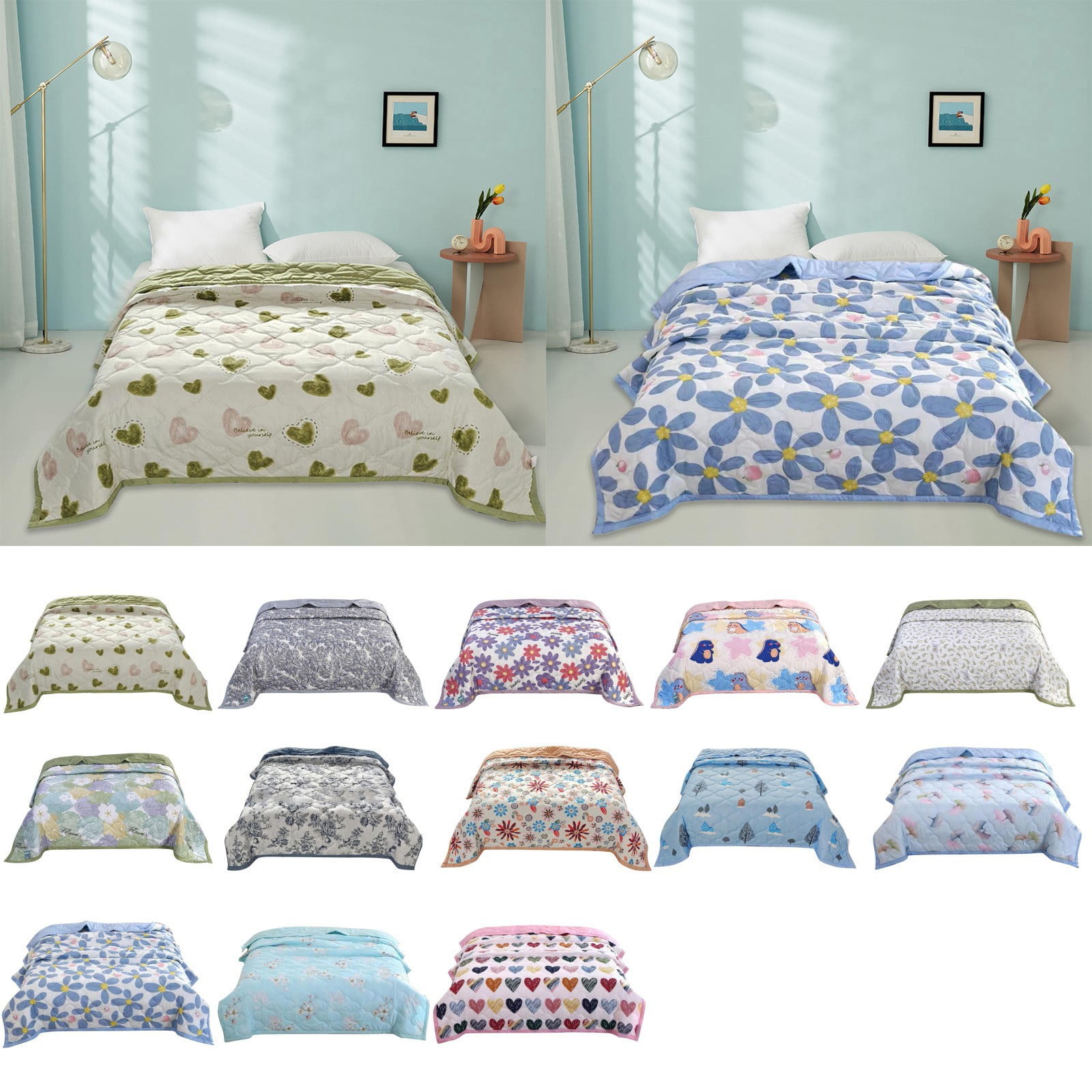 Lightweight Comforter King Sizesueyeuwdi summer Quilt Air Conditioning Quilt Washed Cotton Summer Quilt X1 Summer Blanket Bed Blanket Skin Friendly Plain Print Washed Cotton Bed Blanket Cool Comfor