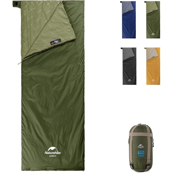 Lightweight Compact Sleeping Bag 59 32 Envelope Ultralight Backpacking Portable Waterproof with Compression Sack Navy Green