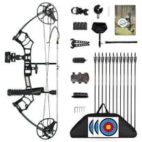Lightweight Compound Bow Package for Youth, Adults, Beginners & Women,22.5"-30" Draw Length,10-50 Lbs Draw Weight,290fps,Limbs Made in USA,Hunting Bow Archery Set