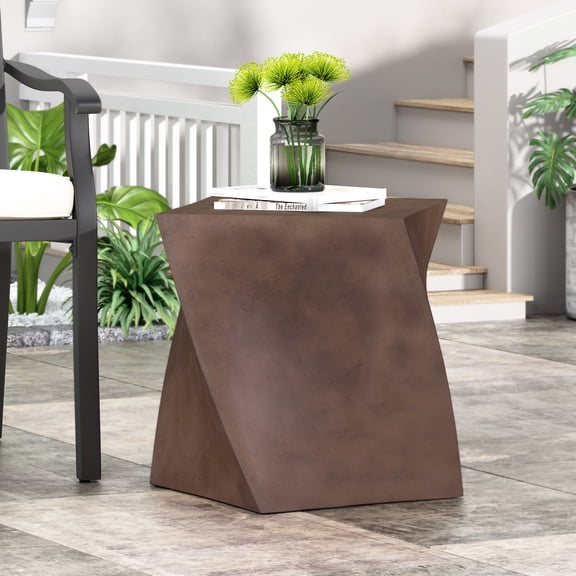 Lightweight Concrete Accent Table / No Assembly, Ready-to-Use for Quick Home Decor