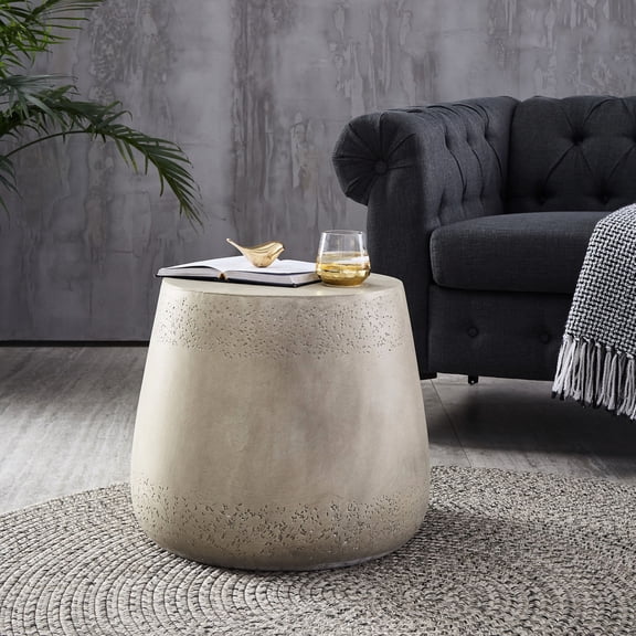 Lightweight Concrete + Drum Shape - Bedroom or Living Room, Instant Decor Upgrade