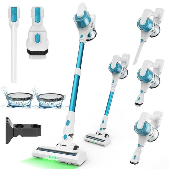 MOOSOO Cordless Stick Vacuum Cleaner, Lightweight Vacuum Cleaner for Wood Floor Pet Hair