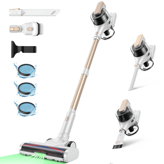 MOOSOO Cordless Stick Vacuum Power for Pet Hair Carpet Floor Home P5