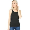 thumbnail image 1 of Lightweight Cotton Scooped Neckline Stretchy Racerback Ribbed Tank top for Women (Black, Small), 1 of 4