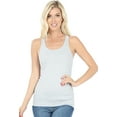 thumbnail image 1 of Lightweight Cotton Scooped Neckline Stretchy Racerback Ribbed Tank top for Women (Heather Grey, Medium), 1 of 3